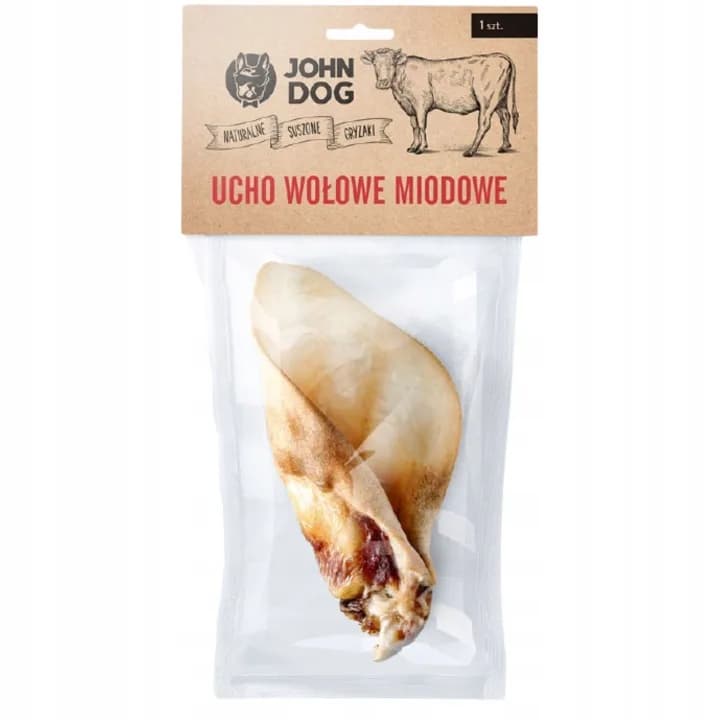 JOHN DOG gryzak naturalny UCHO WOŁOWE MIODOWE 1 szt.