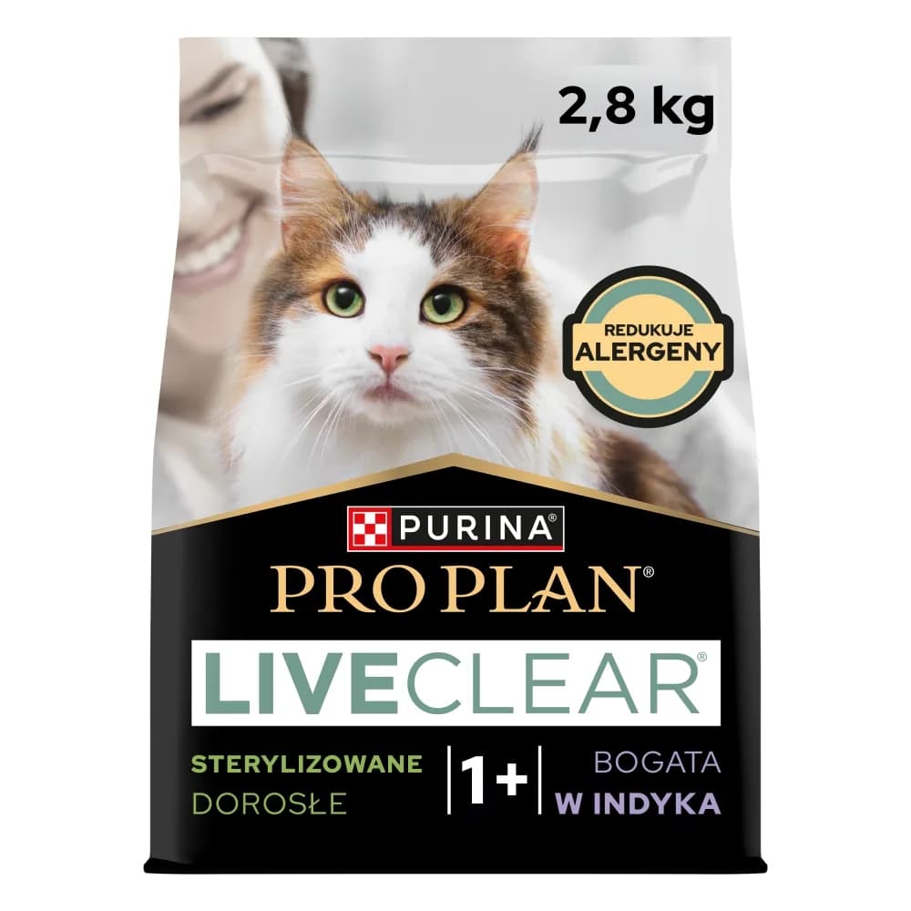 PRO PLAN LiveClear Karma dla dorosłych kotów po zabiegu sterylizacji bogata w indyka 1,4 kg