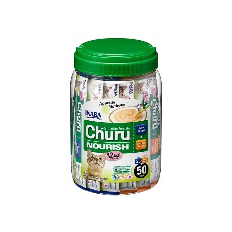 INABA CAT CHURU NOURI. TUNA/CHICKEN 50 × 14 g (700 g)