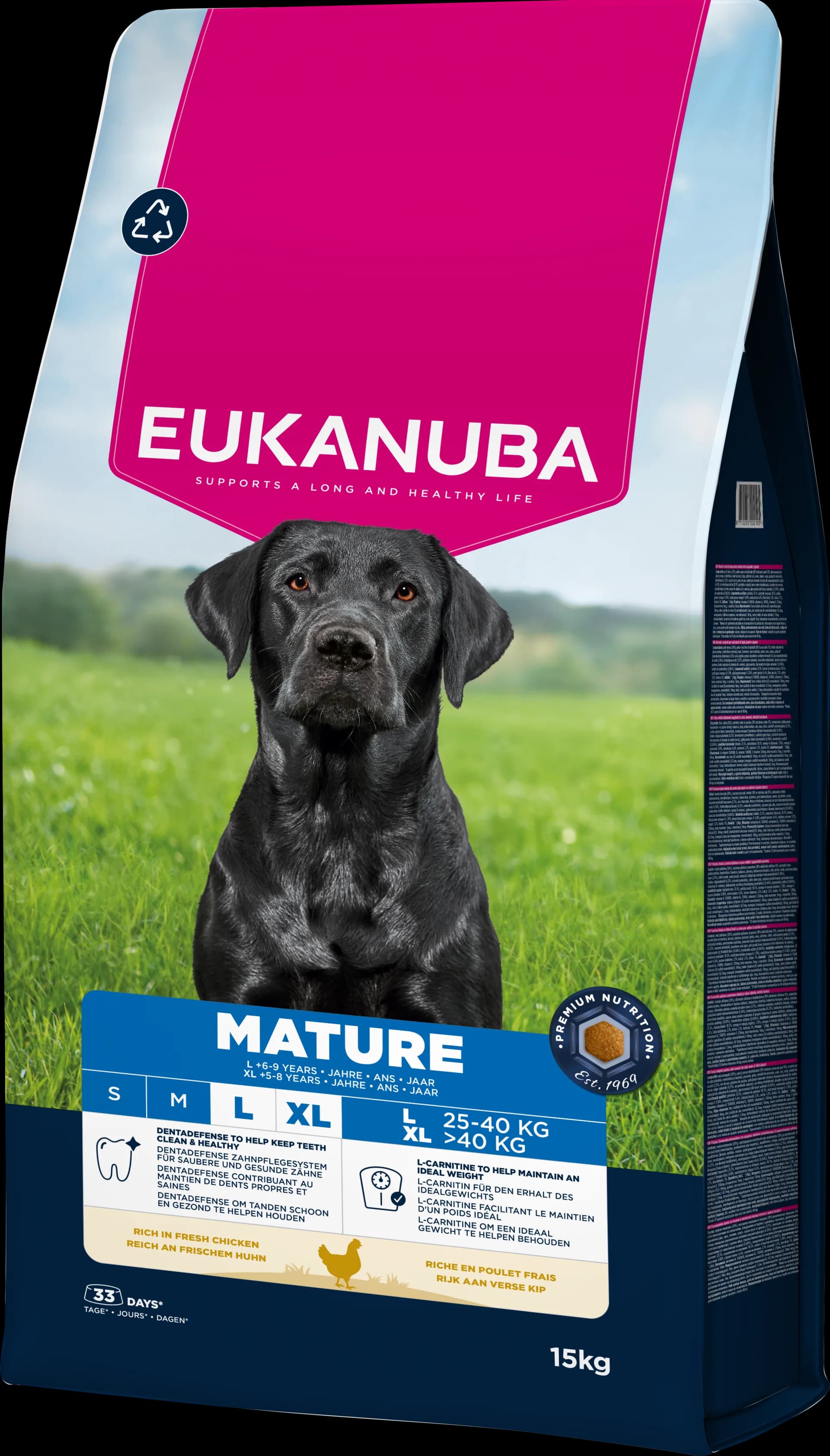 Eukanuba dog life care mature sucha karma dla dojrzałych psów dużych ras kurczak 15 kg