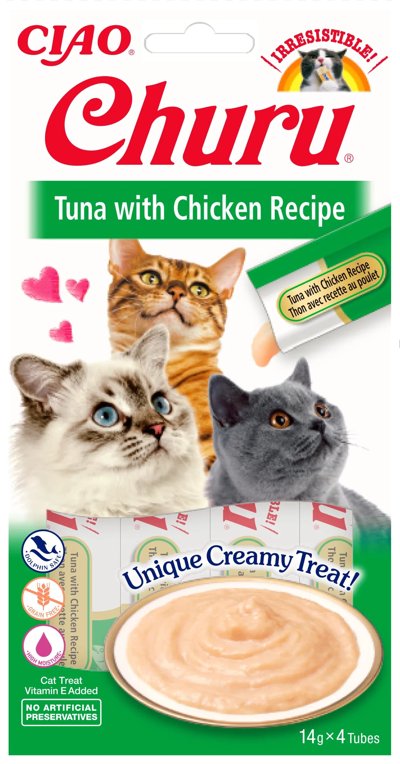 INABA CAT CHURU TUNA WITH CHICKEN 4 × 14 g