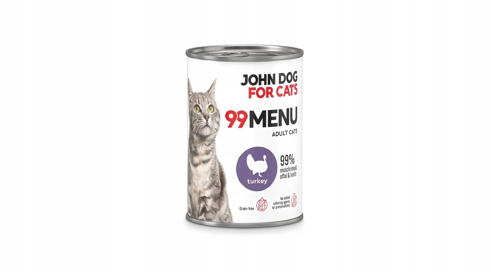 John Dog for Cats 99 MENU karma mokra z kurczakiem i indykiem dla dorosłych kotów 400 g