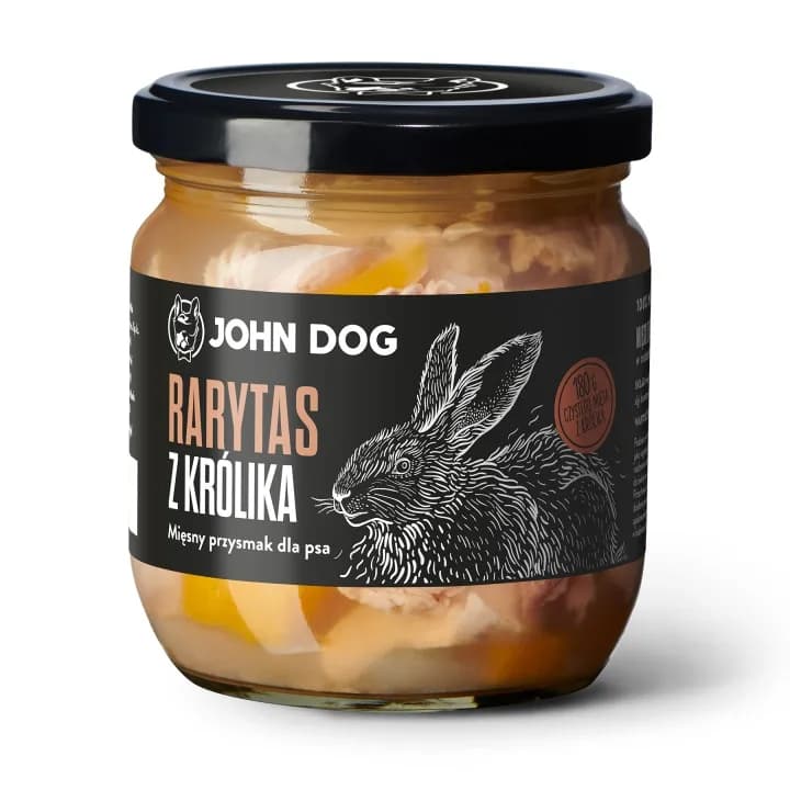 John Dog Rarytas Premium karma uzupełniająca dla psa z królika, dyni i alg morskich 380 g