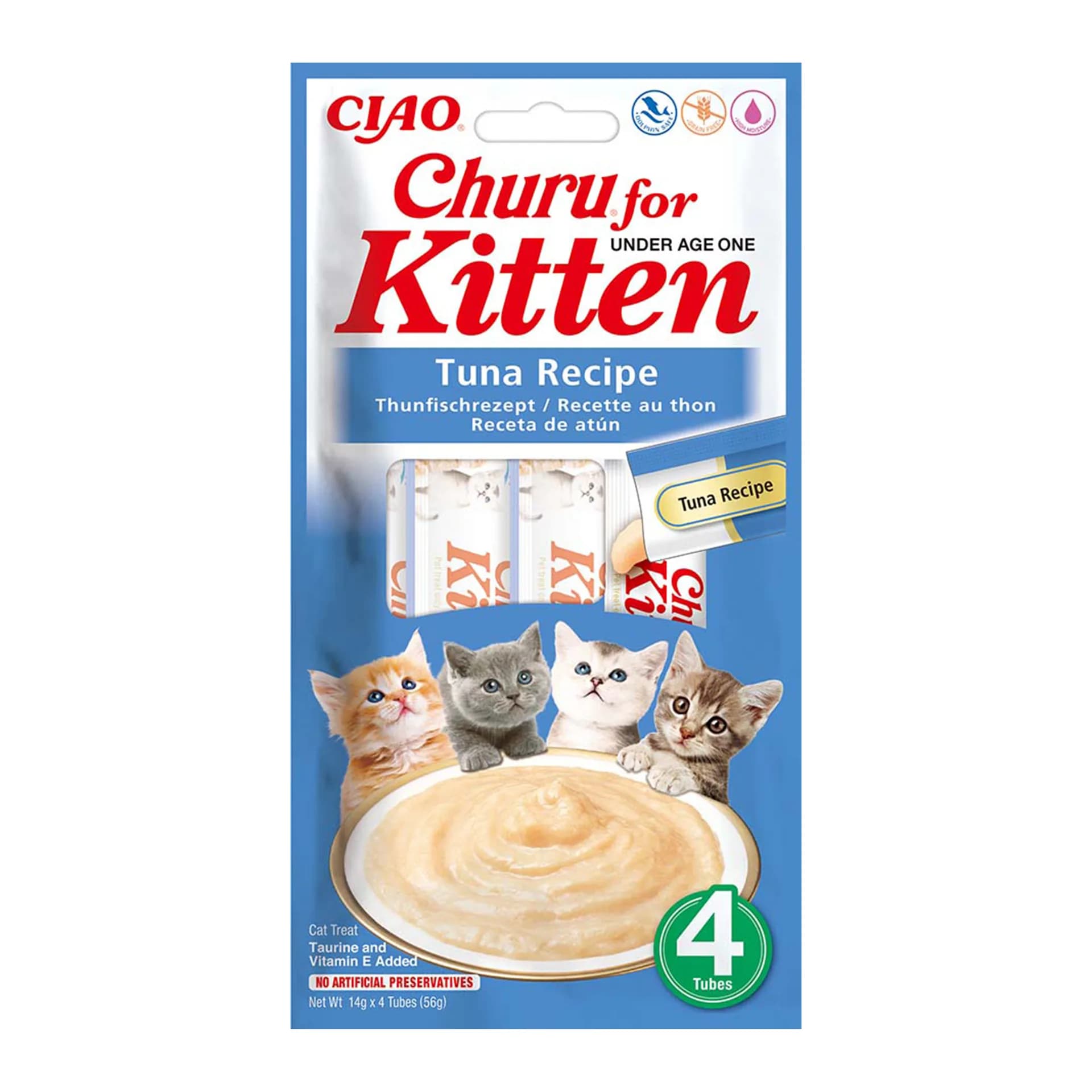 INABA CAT CHURU KITTEN TUNA 4 × 14 g