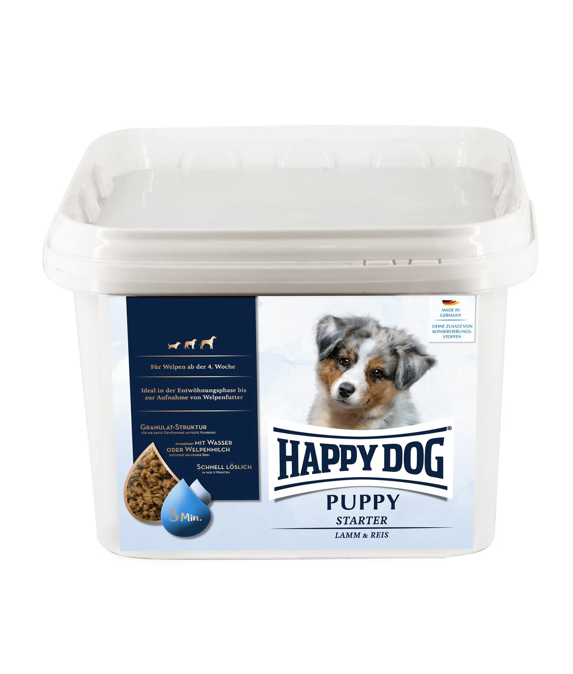 Happy Dog Puppy Starter karma dla szczeniąt od 4 tygodnia jagnięcina ryż 1,5 kg