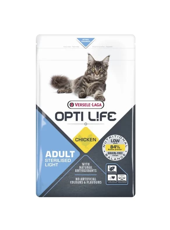 Opti Life Cat Sterlised Light Chicken karma dla kotów sterylizowanych - 1/2,5/7,5 kg 1 kg
