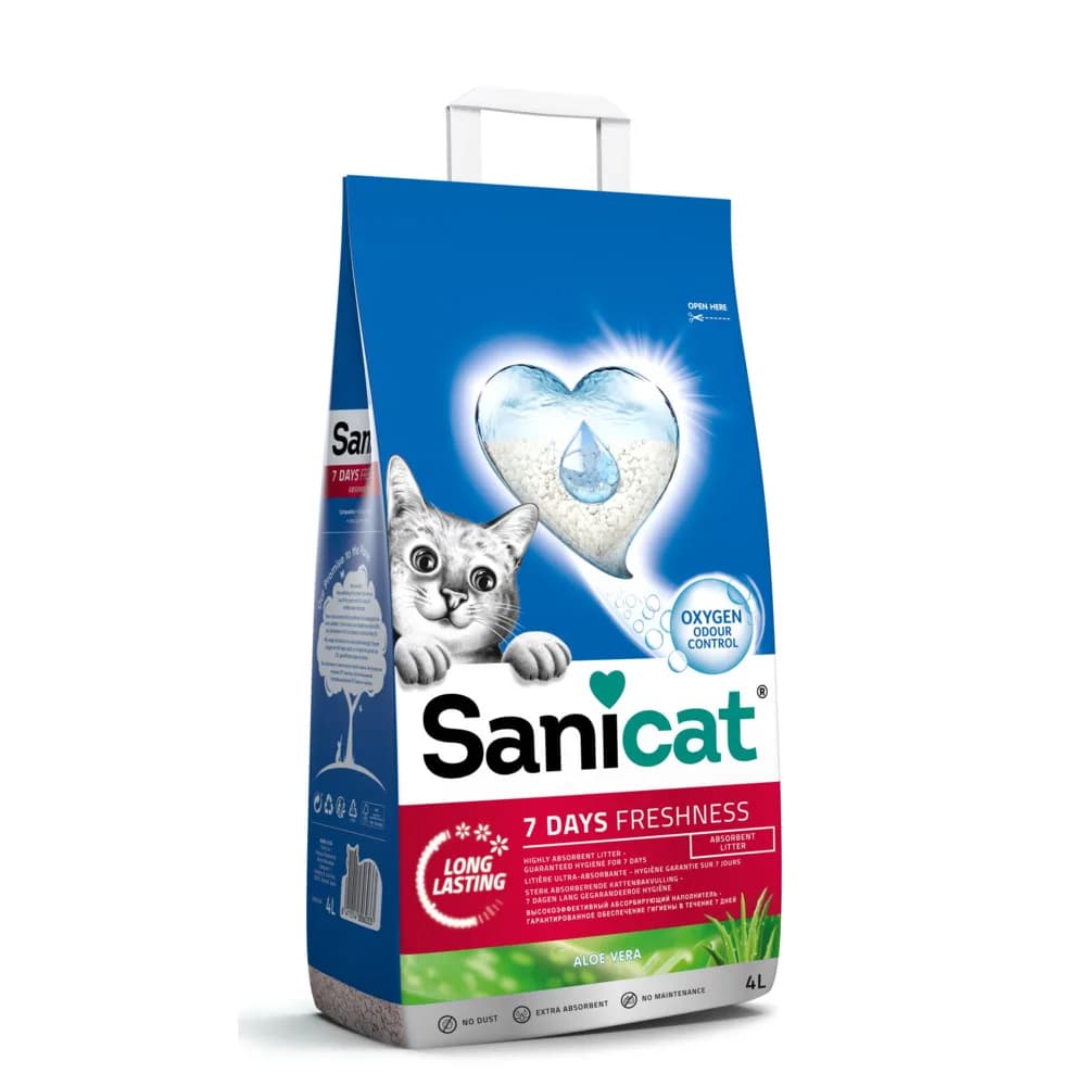 Sanicat Żwirek absorbujący 7 days Aloe Vera 4 l
