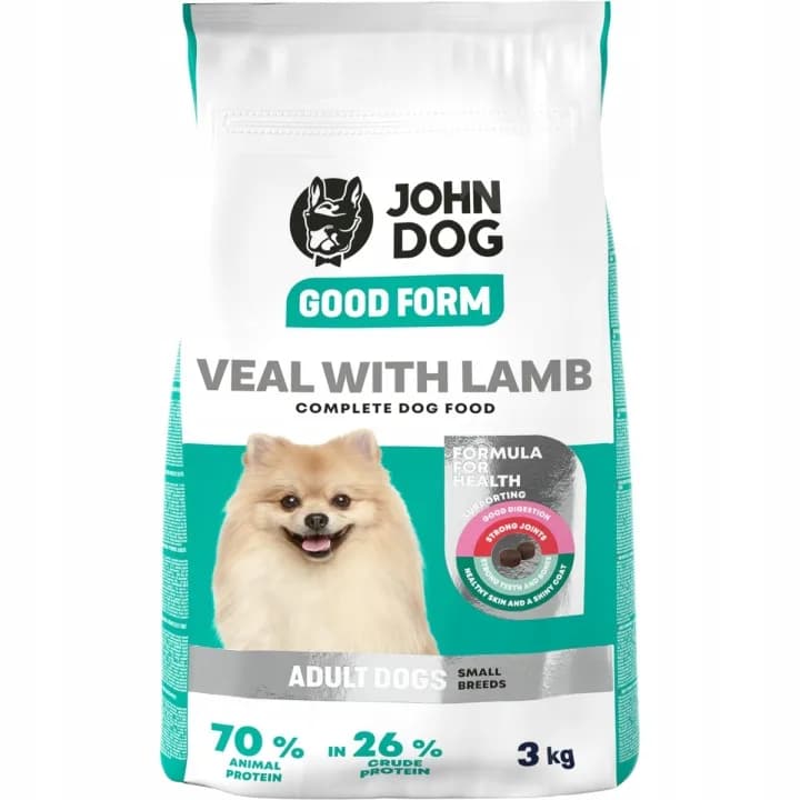 KARMA SUCHA John Dog GOOD FORM MAŁE RASY cielęcina z jagnięciną 3 kg