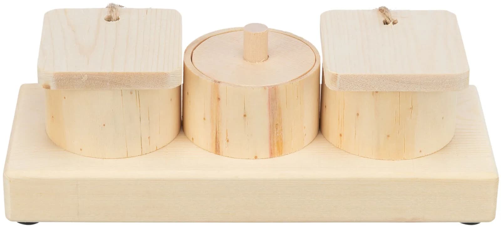 TRIXIE Snack cups, zabawka edukacyjna, dla szczurów/królików, drewno, 15 × 4,5 × 6 cm
