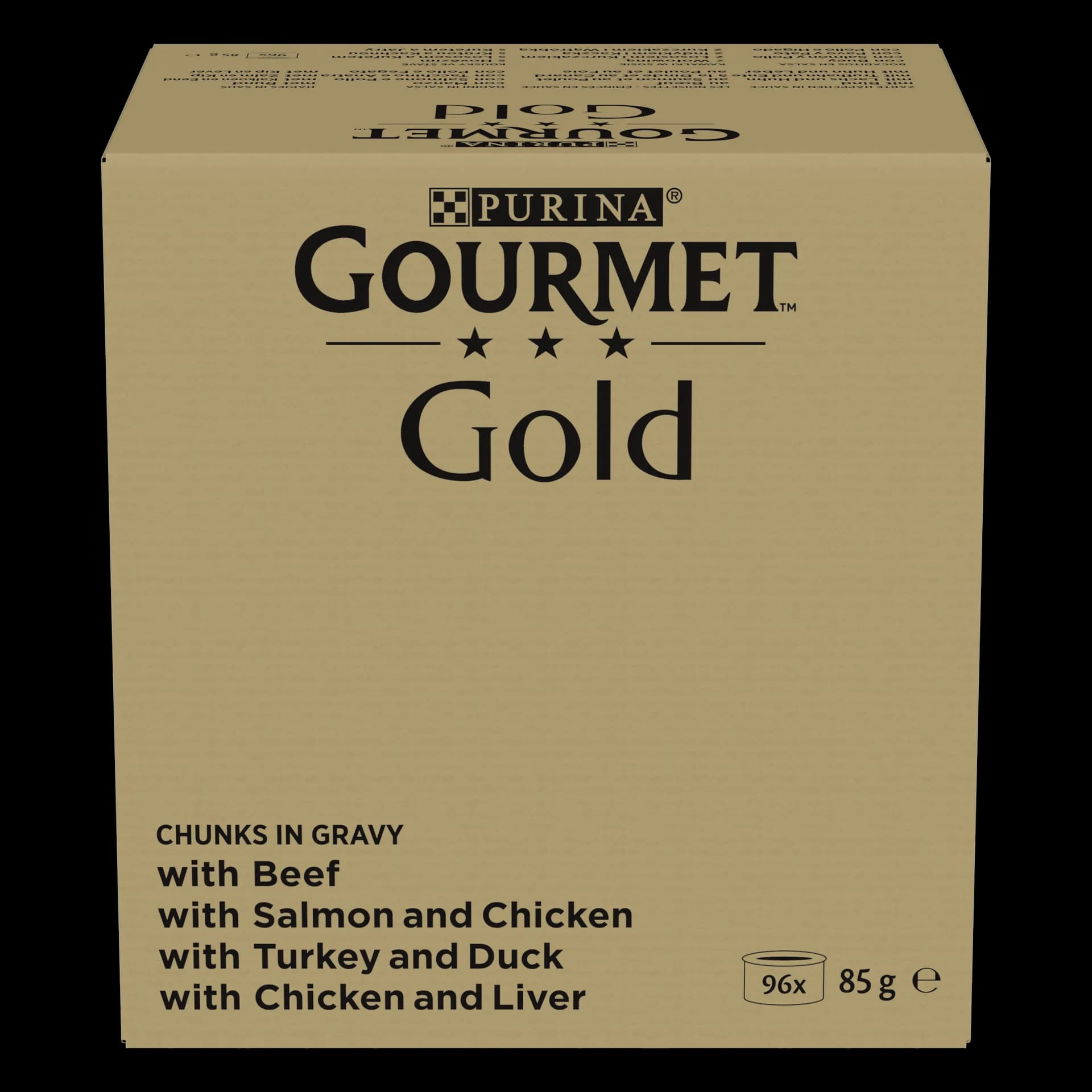 Gourmet Gold Mus karma mokra z wołowiną, królikiem, jagnięciną i cielęciną dla dorosłych kotów 96 × 85 g