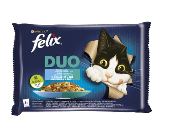 FELIX FANTASTIC DUO Saszetki dla kota Ryba 4 × 85 g