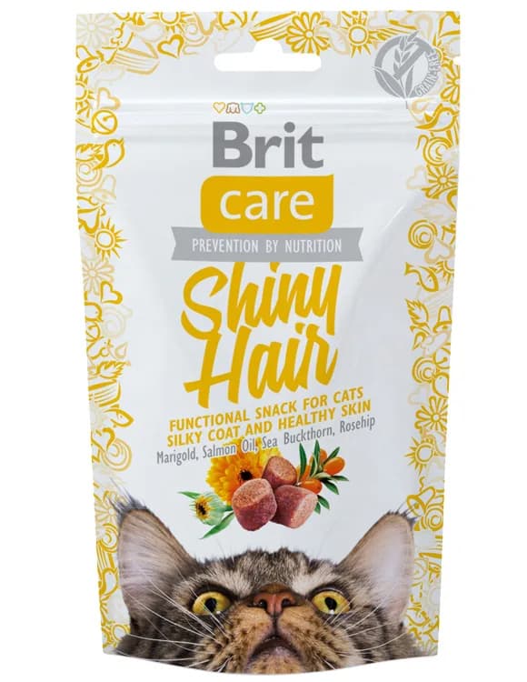 Brit Care Cat SNACK SHINY HAIR przysmak dla kota na lśniącą sierść 50 g