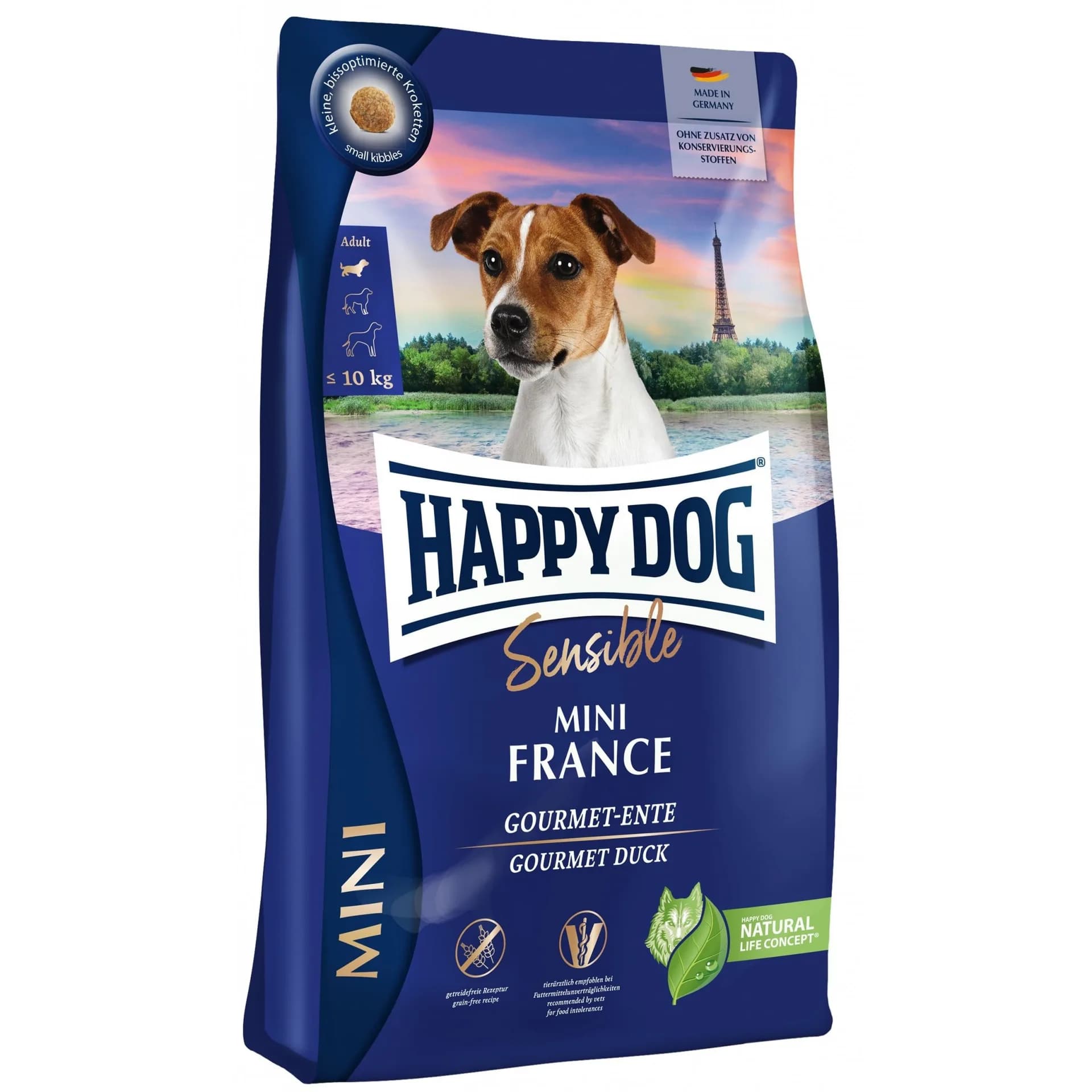 Happy Dog Sensible Mini France karma sucha z kaczką i ziemniakami dla dorosłych psów małych ras