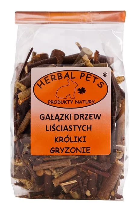 Gałązki drzew liściastych 75g  - uzupełniająca karma dla gryzoni Herbal Pets