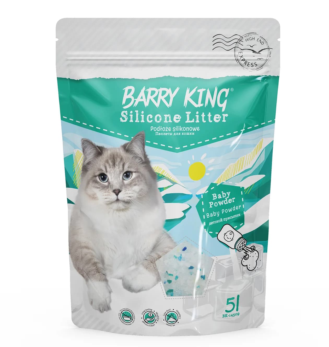 Barry King Żwirek silikonowy dla kota Baby Powder 5 l