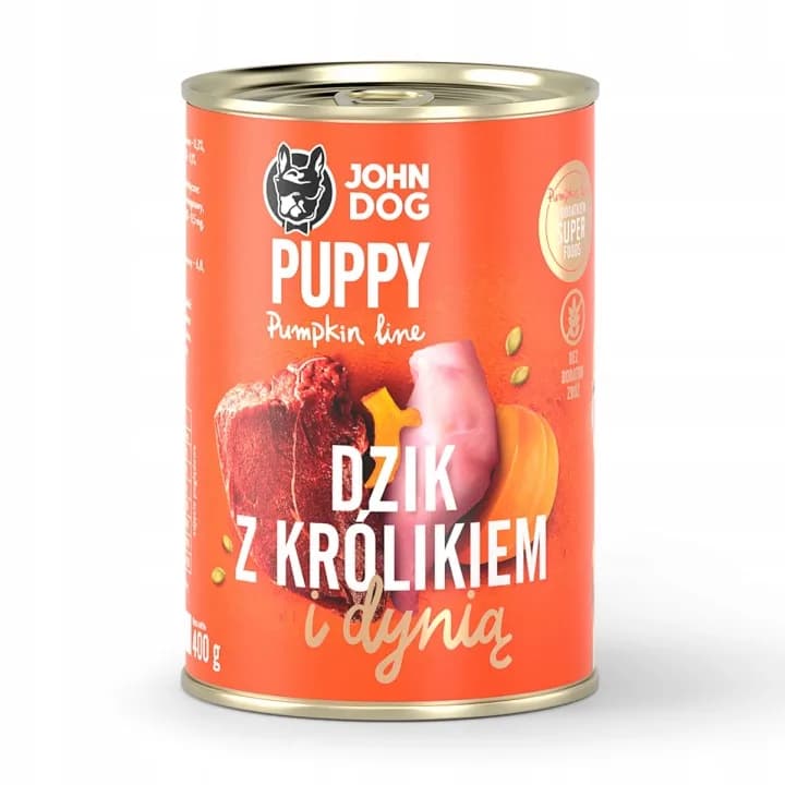 John Dog Pumpkin karma mokra dla szczeniąt z dzikiem, królikiem i dynią