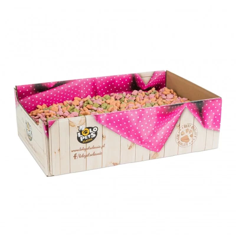 Lolo Pets Ciastka dla psa mini mix zwierzątka warzywne w skrzynce 2 kg