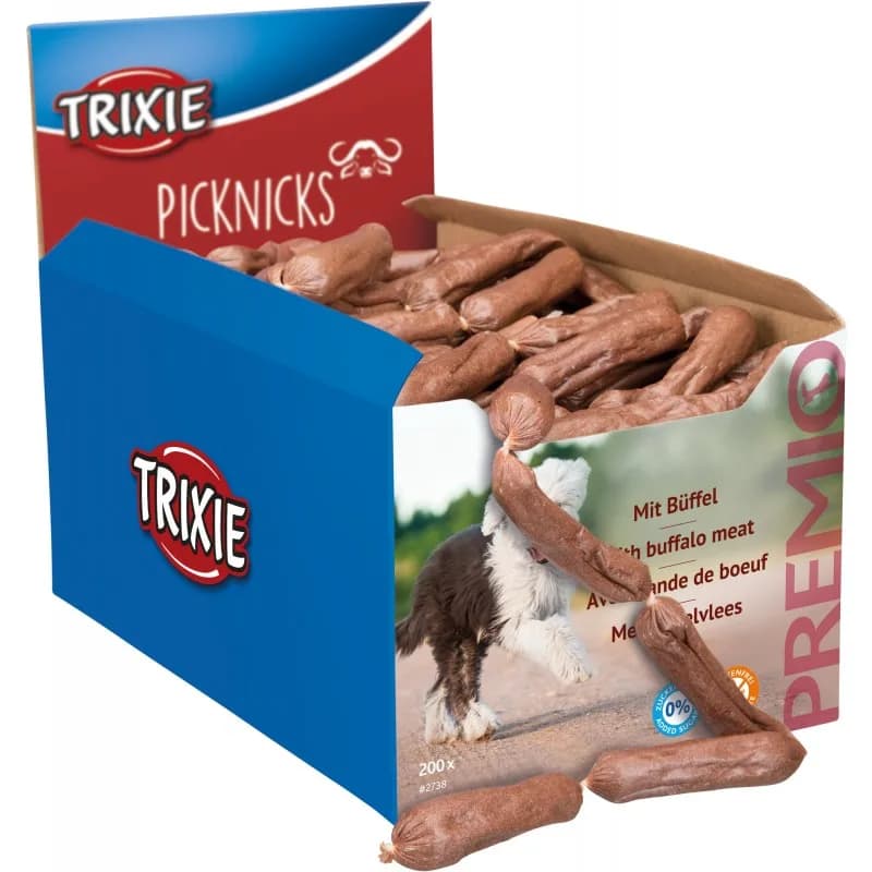 TRIXIE Premio Picknicks, kiełbaski, dla psa, bawół, 8 cm, 8 g, 200 szt/OPAK