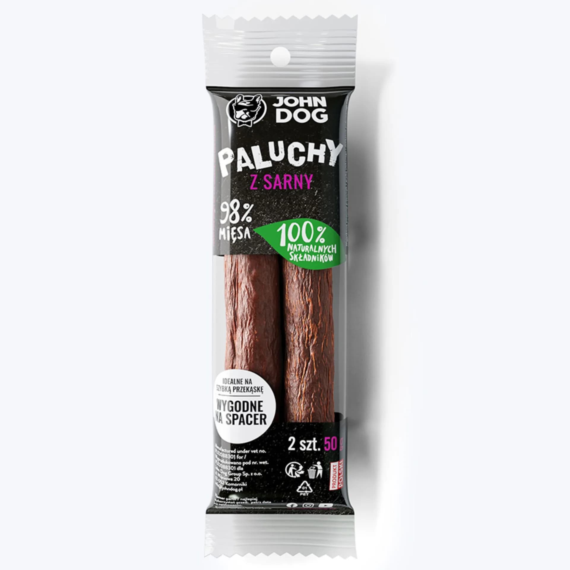 JOHN DOG PALUCH PREMIUM Przysmak NATURALNY dla SZCZENIAKA Paluch Z SARNY