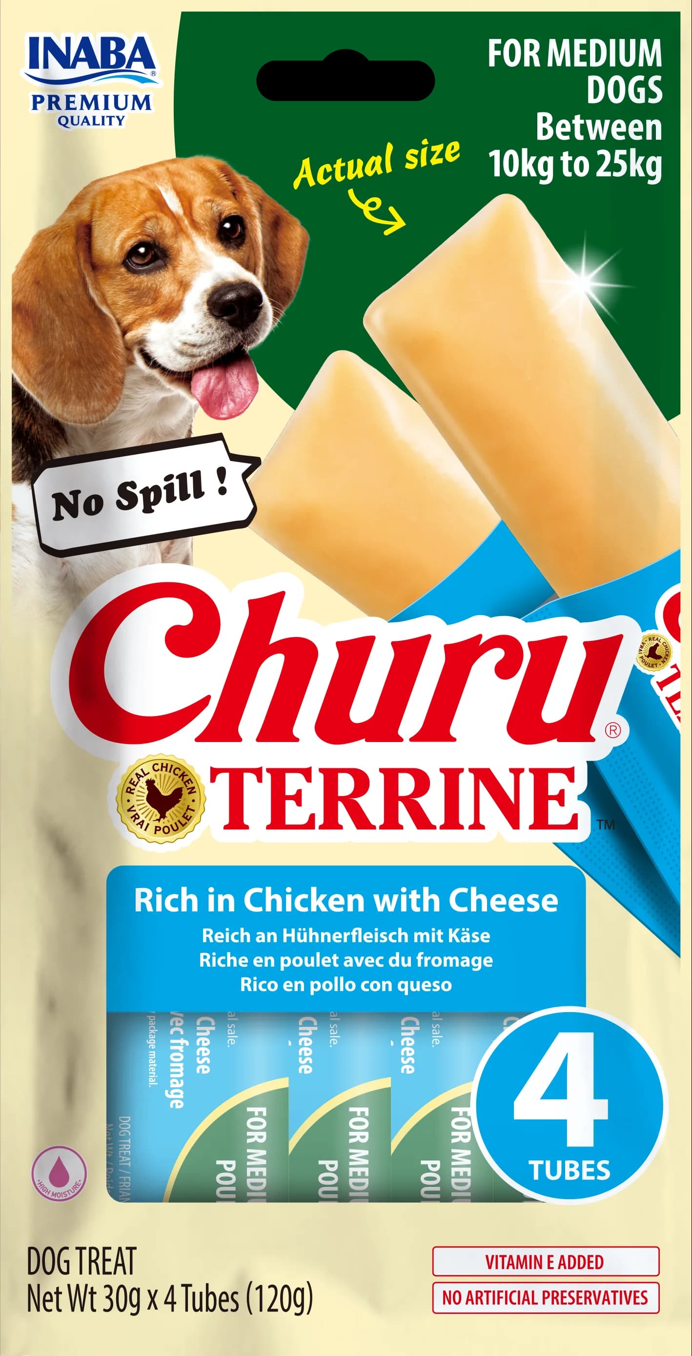 INABA DOG CHURU TERRINE M CHICK&CHEESS 4X30 g(120 g)