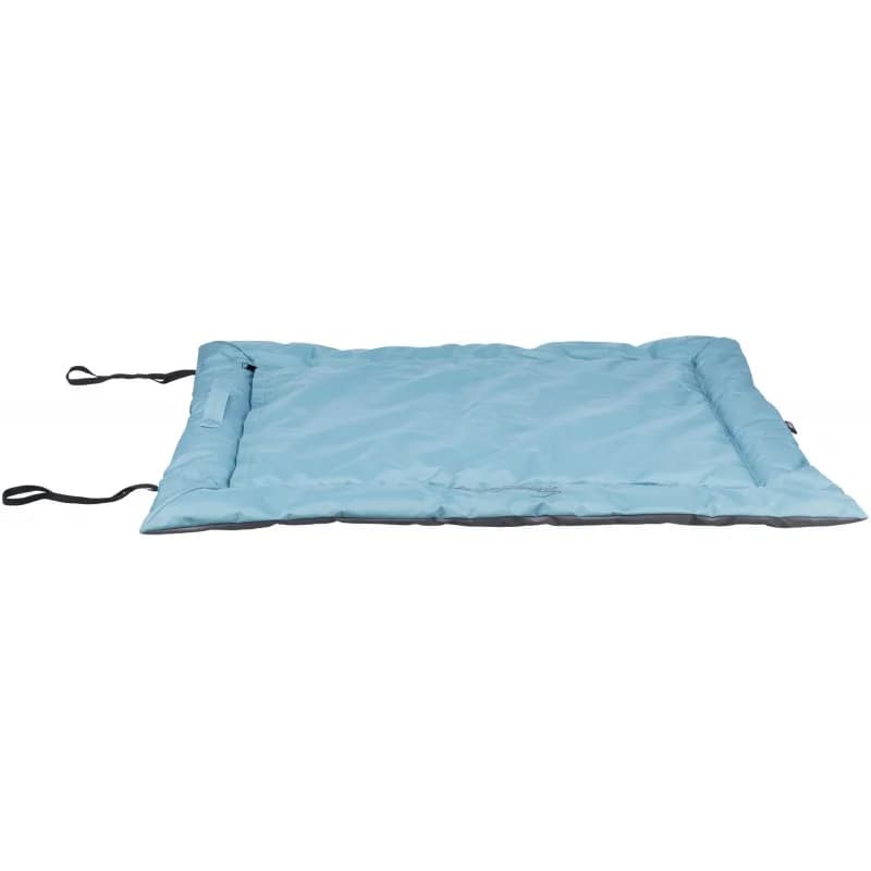 TRIXIE Samoa Classic, koc podróżny, dla psa/kota, niebieski/szary, 85 × 70 cm, z miejscem na matę chłodzącą