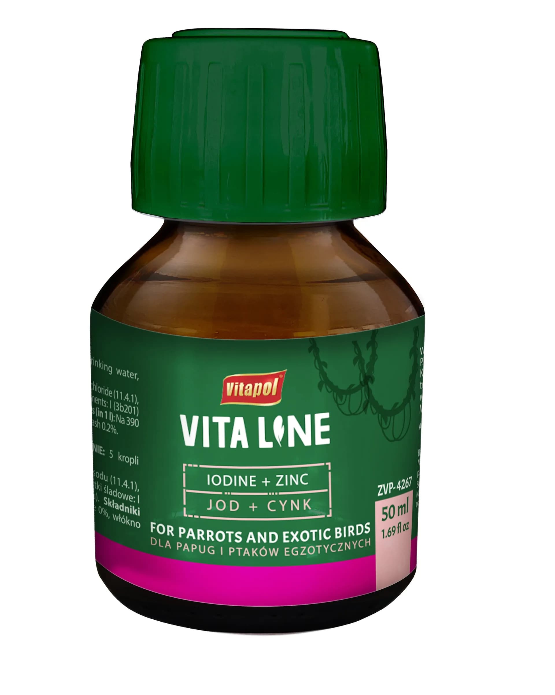 Vitapol Vitaline Cynk + jod dla ptaków egzotycznych 50 ml