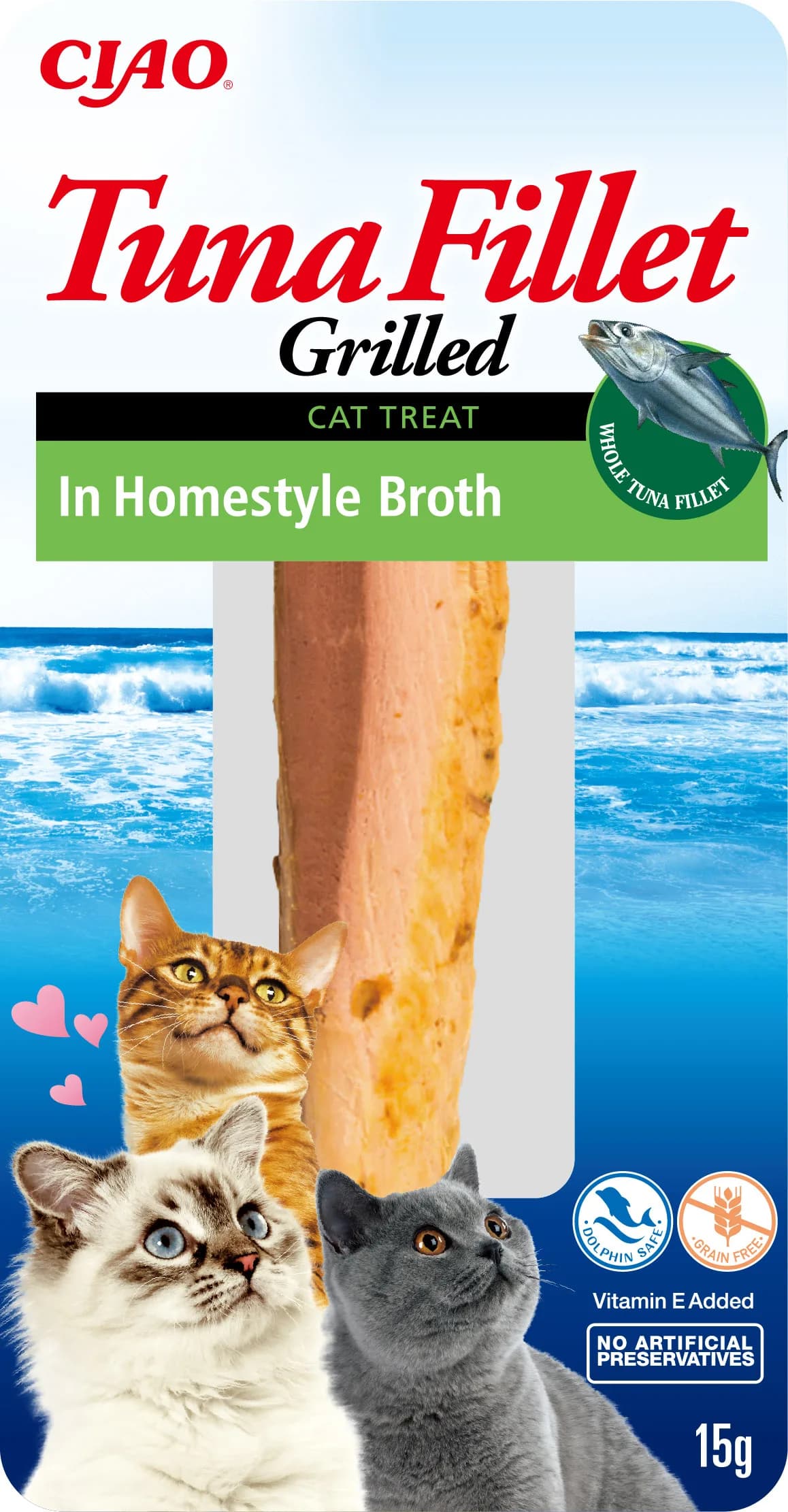 Inaba Ciao Tuna Fillet Grilled In Homestyle Broth 15 g Karma uzupełniająca dla Kota