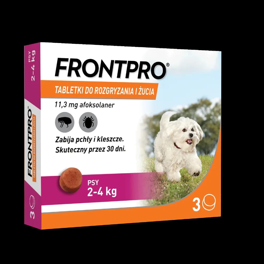 FRONTPRO 11 mg tabletki do rozgryzania i żucia dla psów 2 4 kg