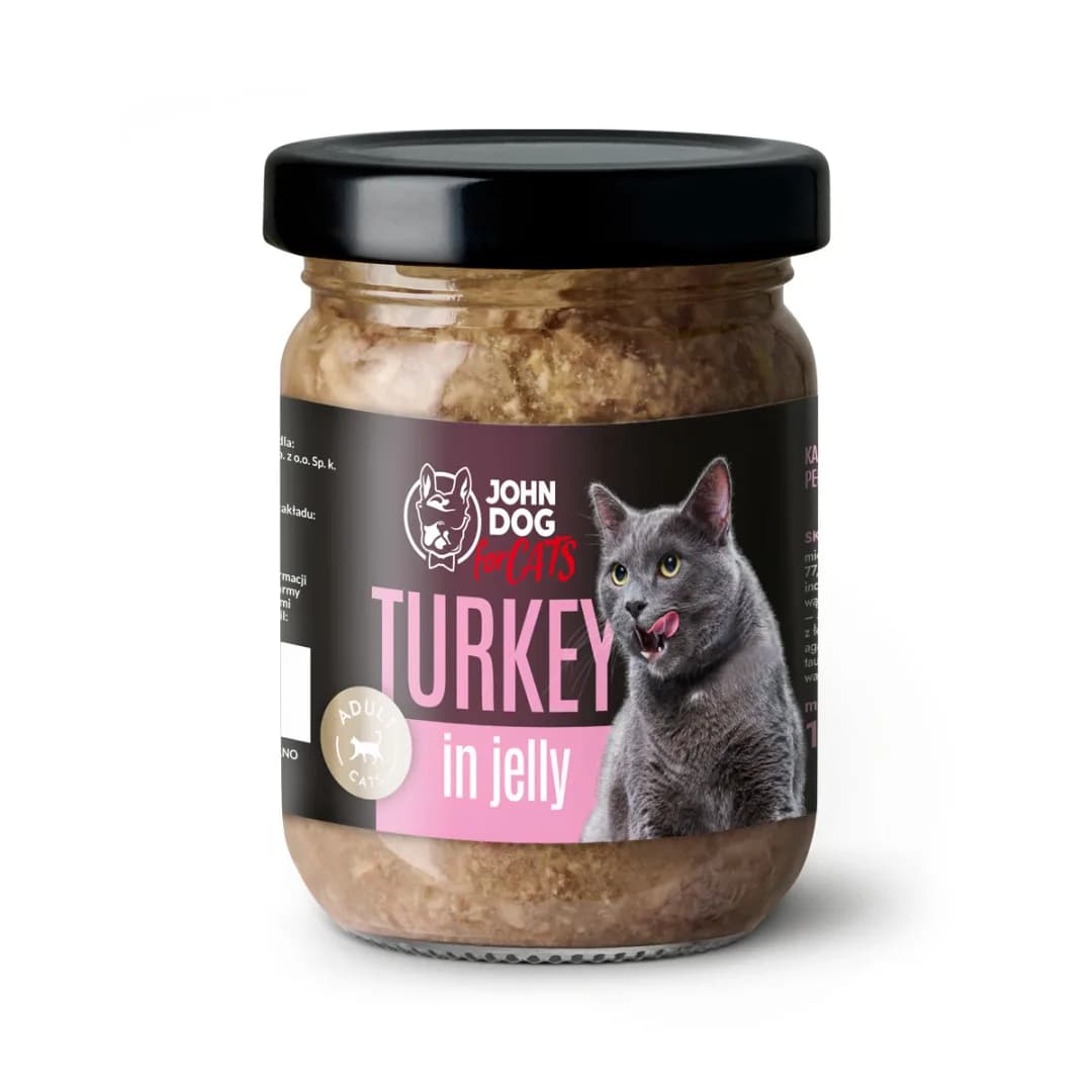 John Dog for Cats Galaretka karma mokra z indykiem dla dorosłych kotów 100 g