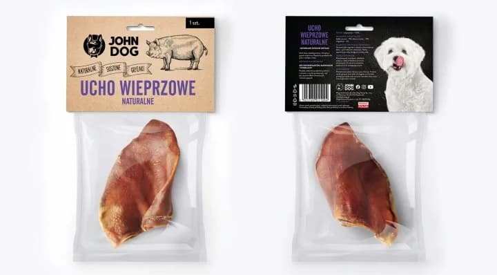 Naturalny suszony gryzak dla psa Ucho wieprzowe 1 szt.