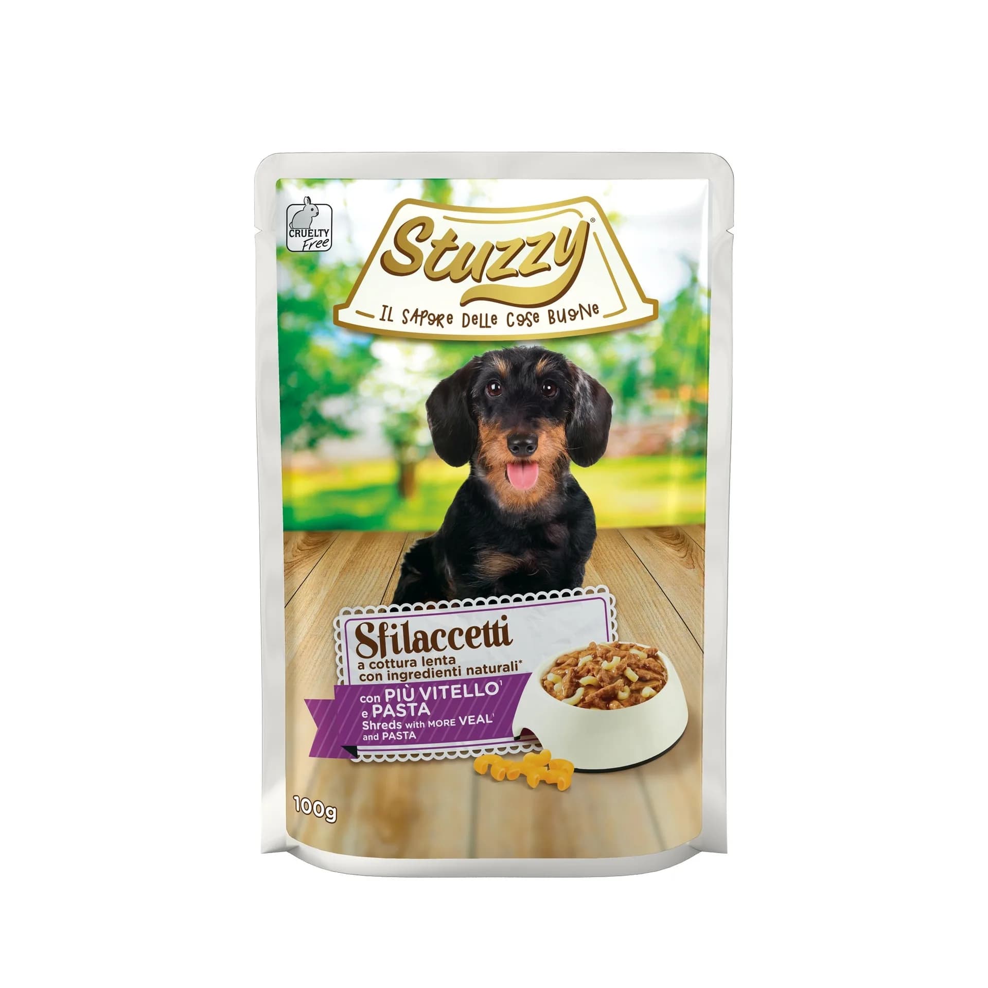 Stuzzy Sfilaccetti karma mokra dla psa cielęcina z makaronem 100 g