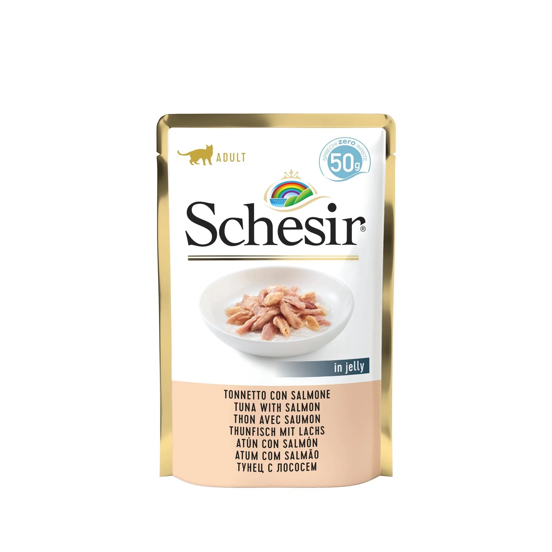 Schesir Karma mokra dla kota tuńczyk z łososiem w galarecie 50 g