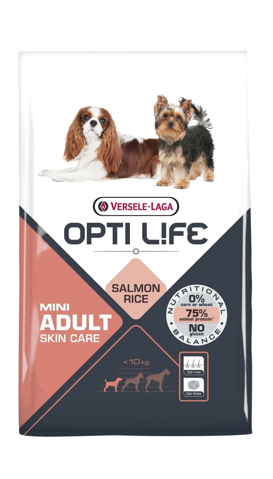 Versele Laga Opti Life Adult Skin Care Mini 2,5 kg/7,5 kg - karma z łososiem dla dorosłych psów ras małych i miniaturowych z wrażliwą skórą 2,5 kg