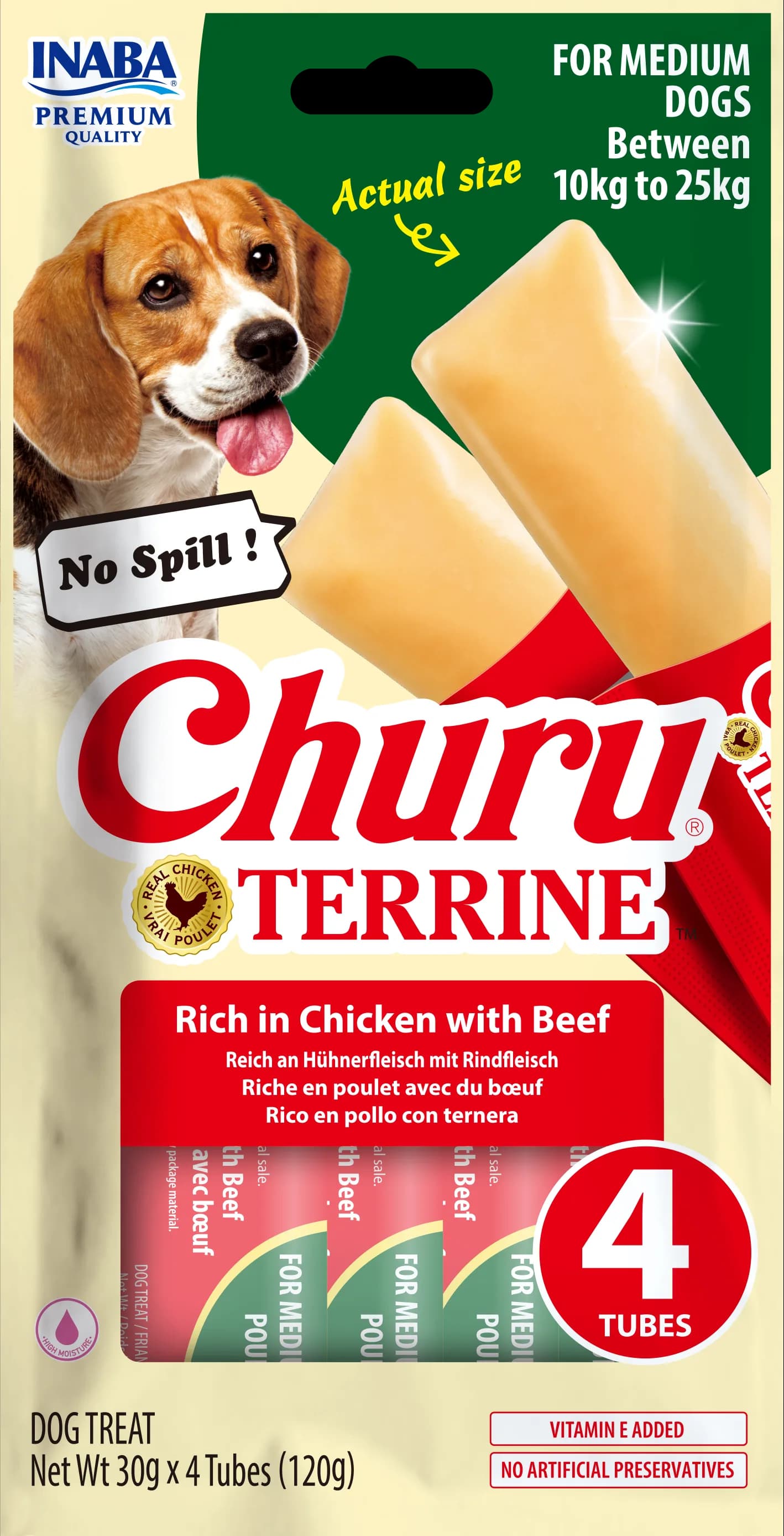 INABA DOG CHURU TERRINE M CHICKEN&BEEF 4X30 g(120 g)