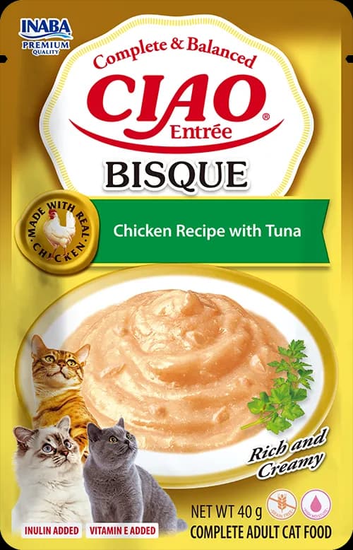 Inaba Cat CIAO Entrée Bisque Chicken Recipe with Tuna 40 g