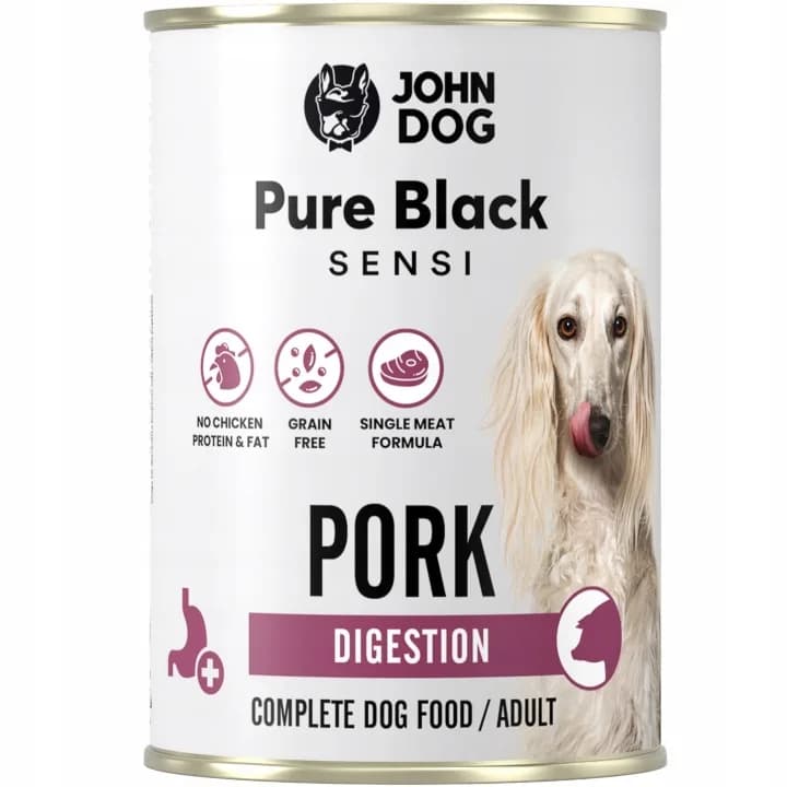 John Dog Pure Black Sensi Digestion Wieprzowina 400 g