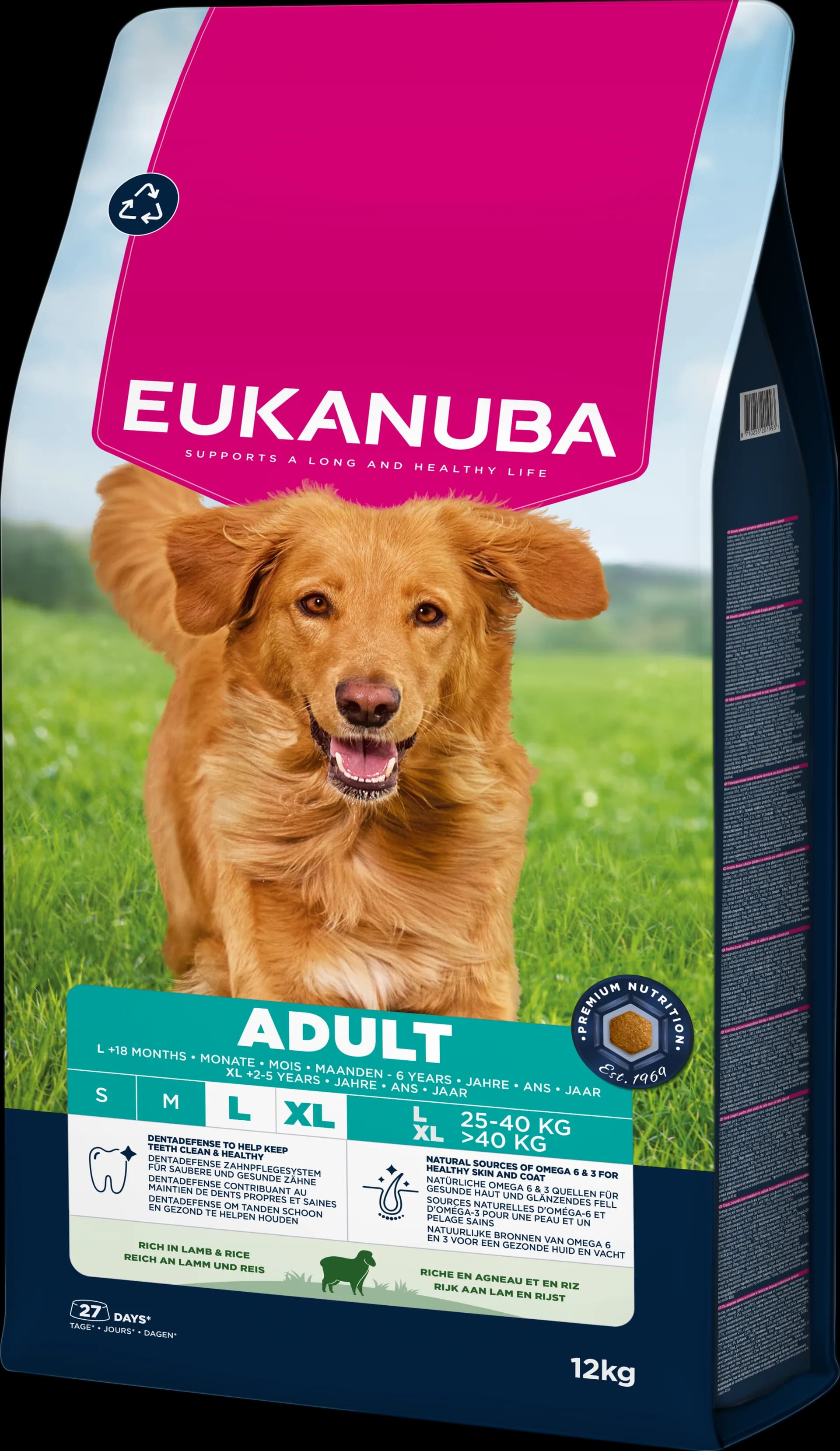 Eukanuba dog life care adult sucha karma dla dorosłych psów dużych ras jagnięcina i ryż 12 kg