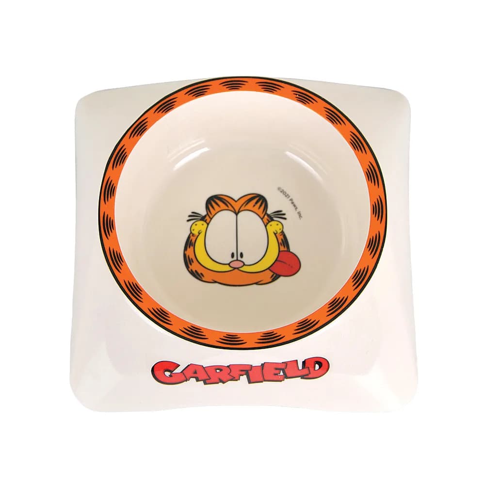 Garfield miska z melaminy dla kota biała/szara