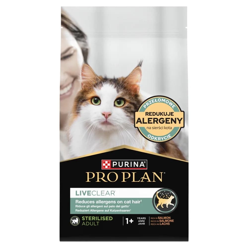 Purina Pro Plan LiveClear Sterilised Adult karma sucha z łososiem dla kotów po sterylizacji 1,4 kg
