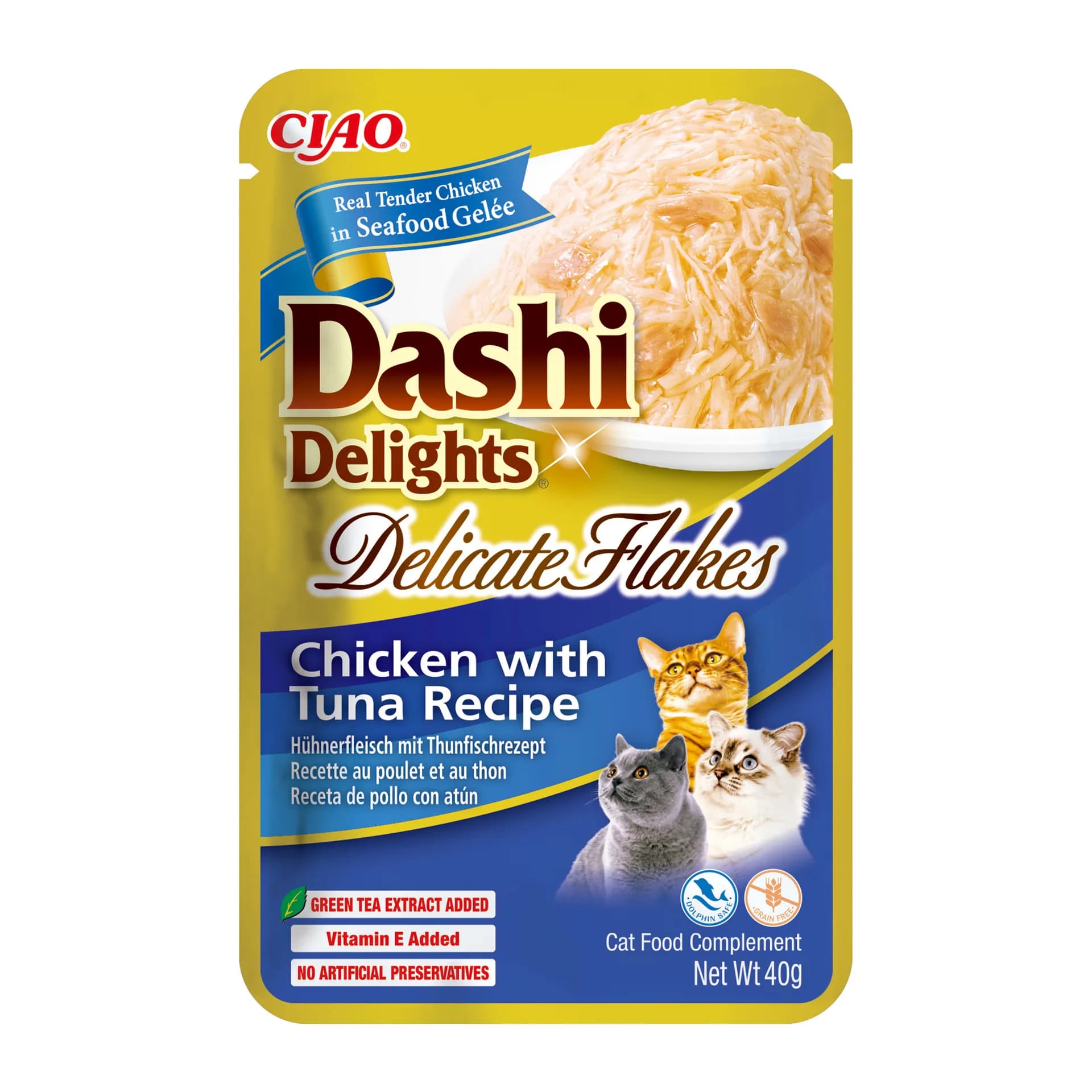 INABA CAT DASHI DELIGHTS FLAKES CHICKEN TUNA 40 g
