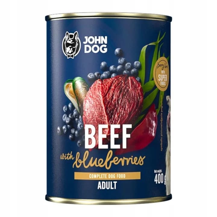 John Dog Berry karma mokra dla dorosłych psów z wołowiną i borówkami