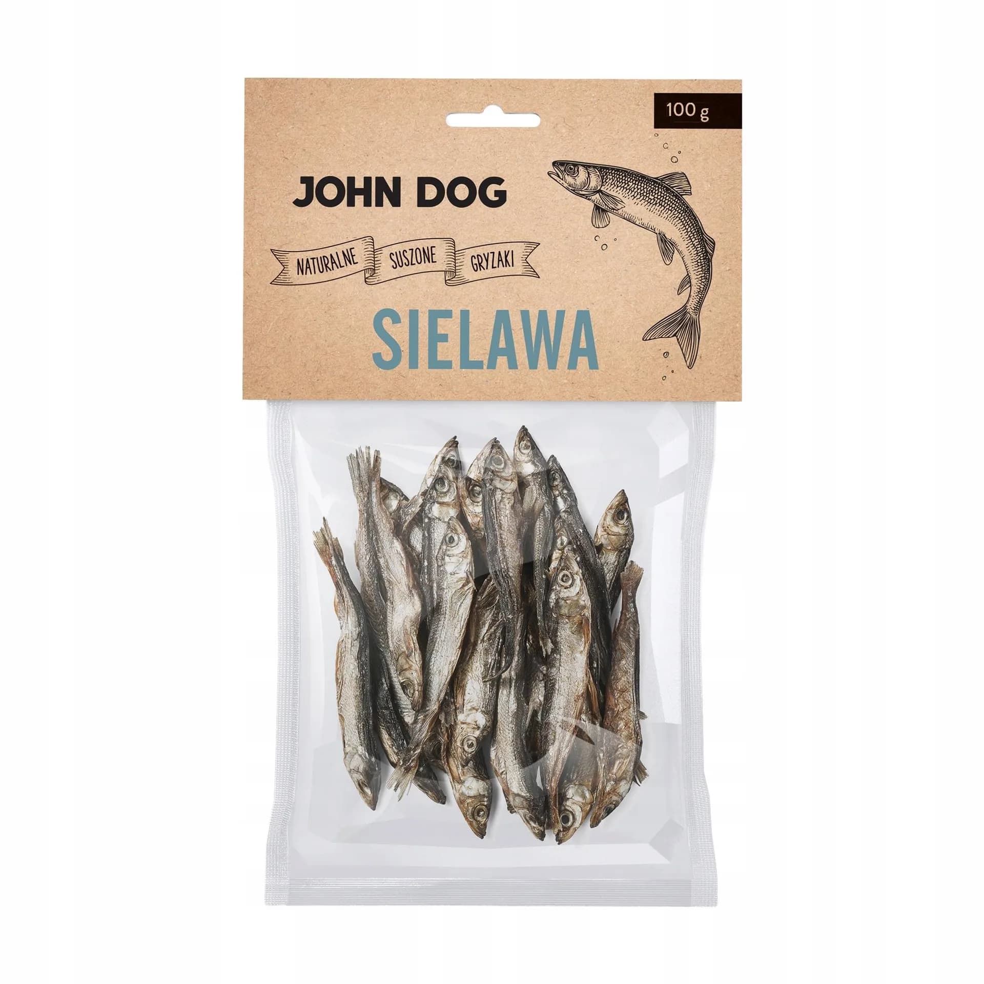 Naturalny suszony gryzak dla psa Suszone rybki Sielawa 100 g