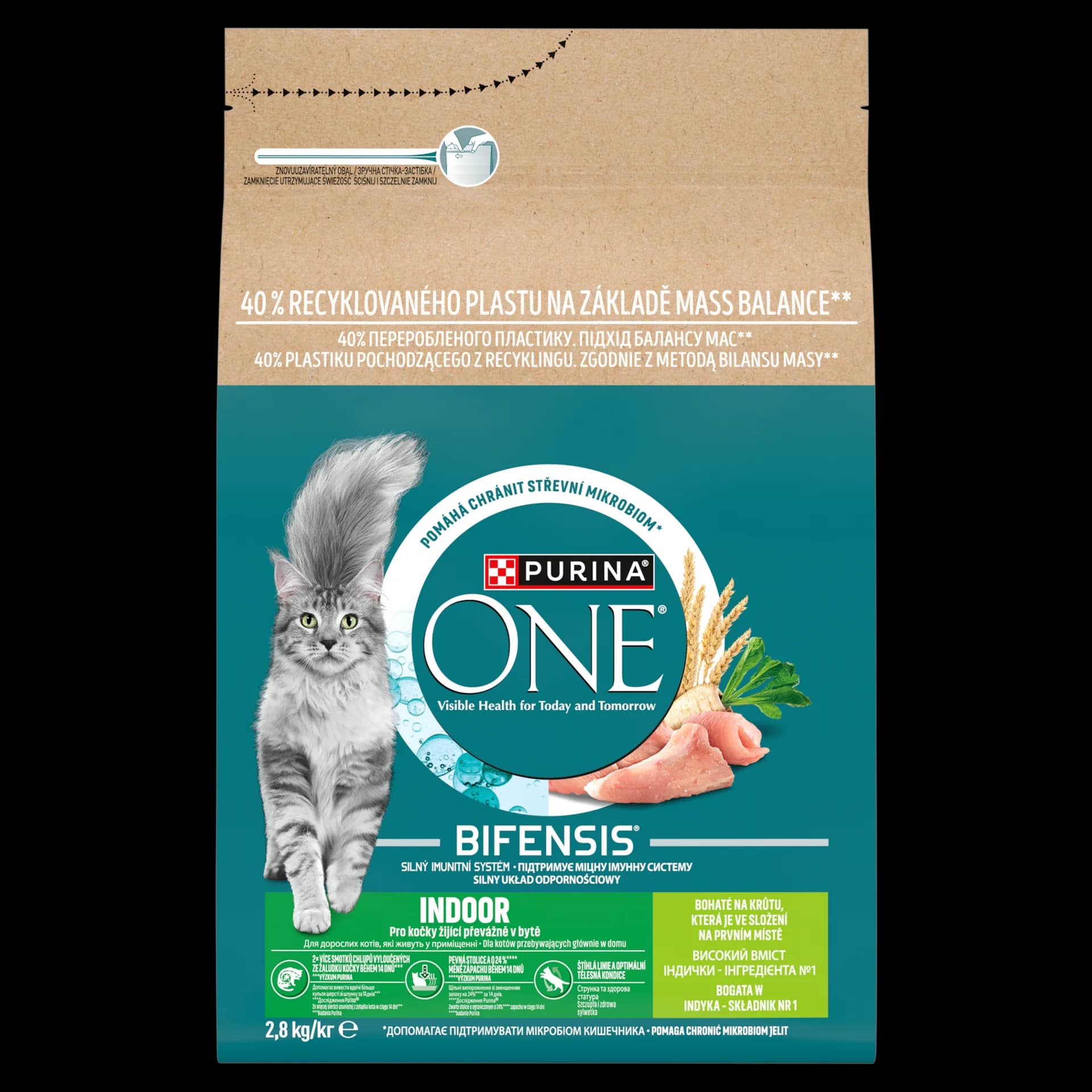 PURINA ONE Bifensis Indoor Karma dla dorosłych kotów bogata w indyka 2,8 kg