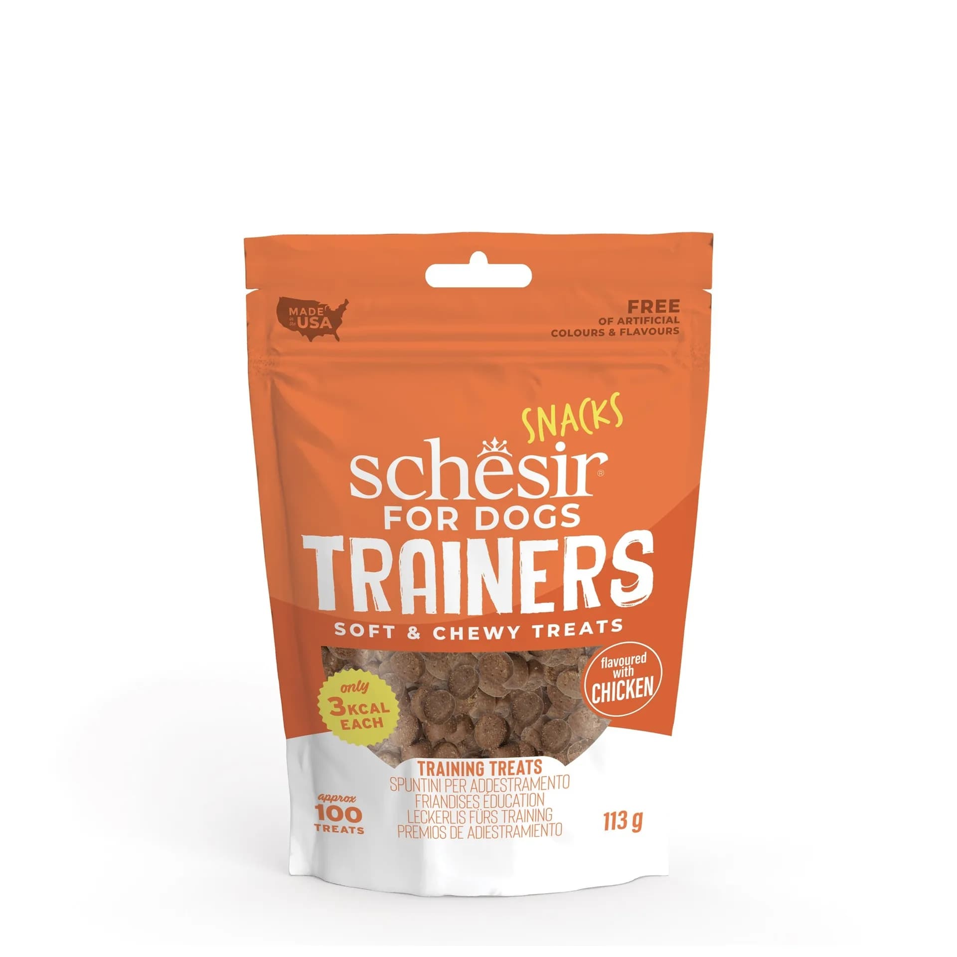 Schesir Trainers soft and chewy przysmak dla psa kurczak 113 g 100 sztuk