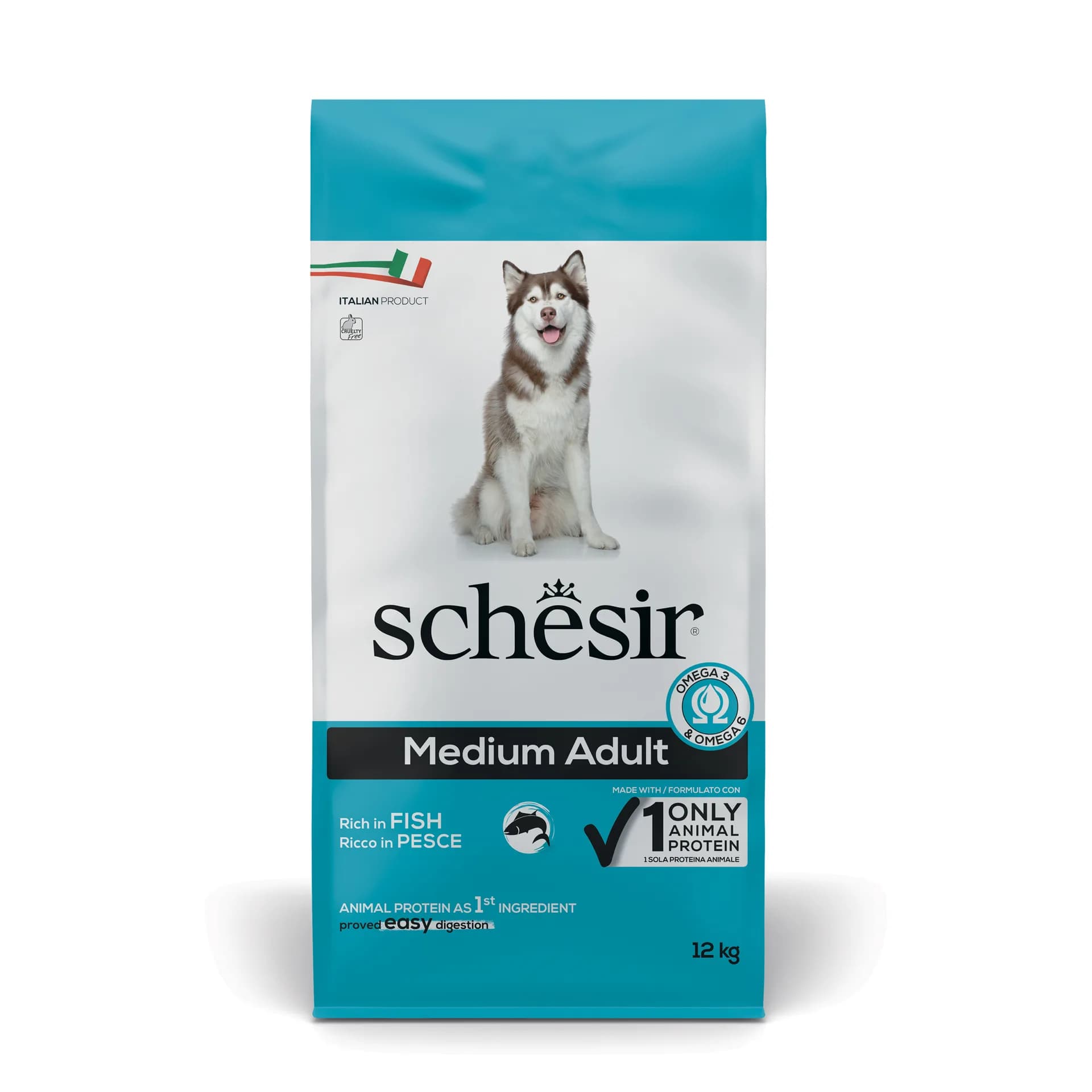 Schesir Original Medium Adult Rich In Fish karma sucha z rybą dla dorosłych psów średnich ras