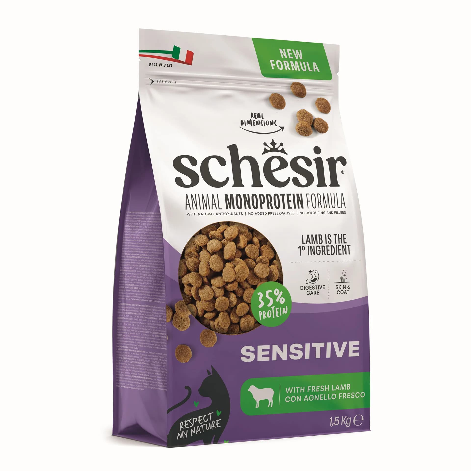 Animal Monoprotein Formula Sensitive karma sucha dla dorosłych kotów jagnięcina 15 kg worek