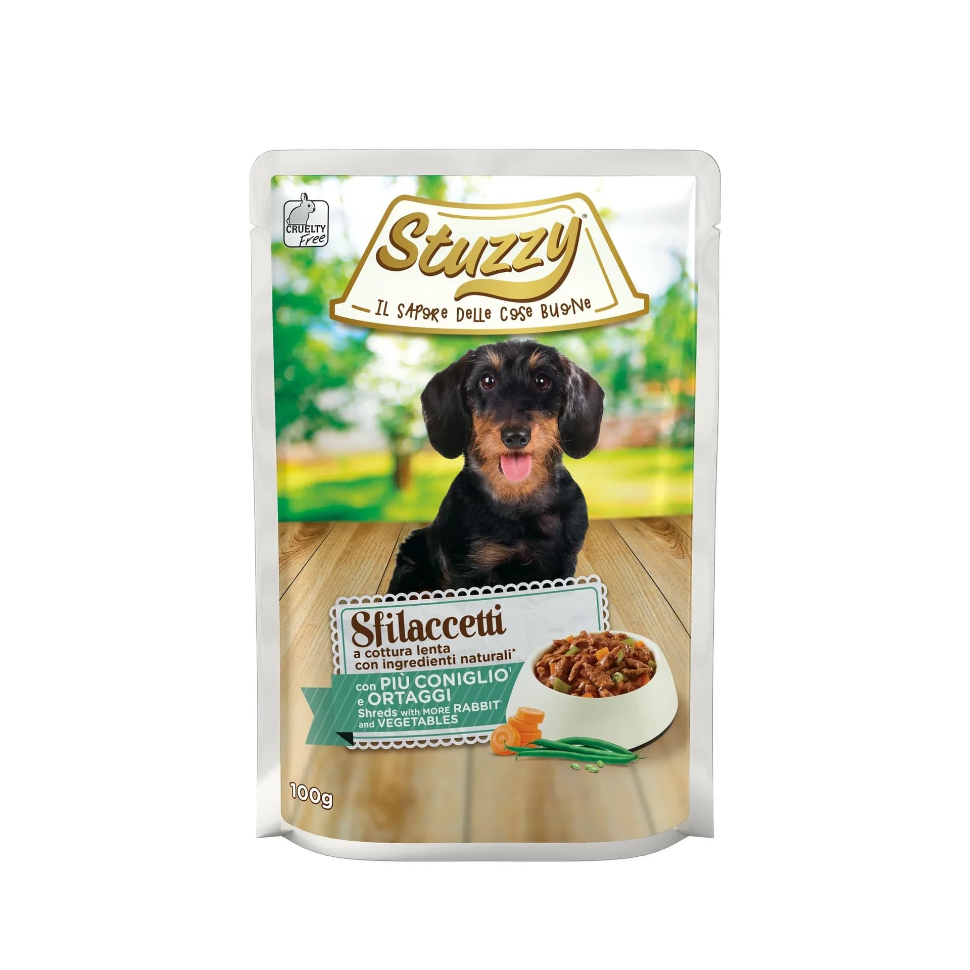 Stuzzy Sfilaccetti karma mokra dla psa królik z warzywami 100 g