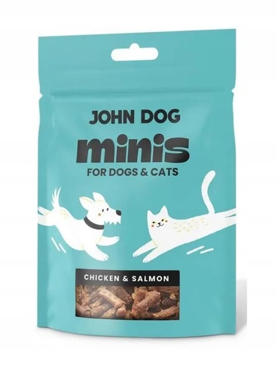 John Dog Minis Chicken & Salmon przyskal dla psa i kota z kurczakiem 80 g