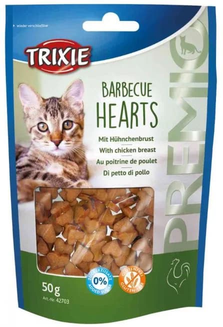 Przysmak PREMIO Barbecue Hearts dla kota 50 g