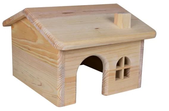 Domek dla gryzoni drewno sosnowe 15 × 11 × 15 cm